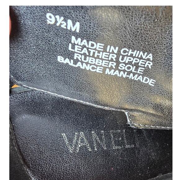 Vaneli Black Peep Toe Block Heel Suede Leather Buckle Ankle Booties Sz 9.5 - Picture 8 of 8